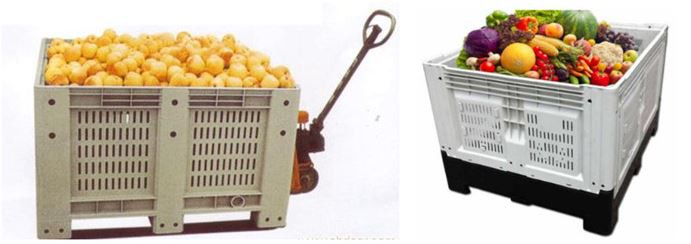 vegetable perforated plastic pallet bin