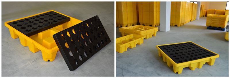 4 Drum Spill Containment Pallet with Drain