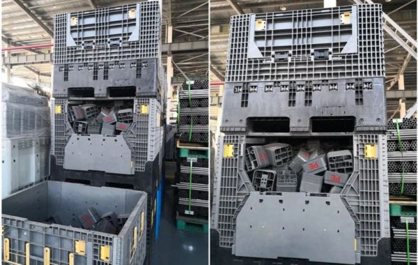 folding plastic pallet boxes with goods folding plastic pallet boxes with goods